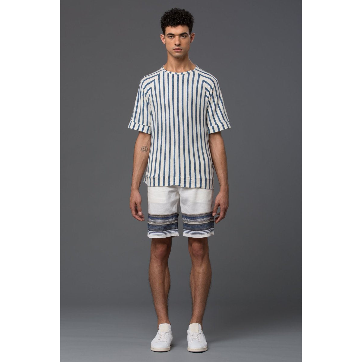 Palmiers du Mal Blue Stripe Raglan Sweatshirt