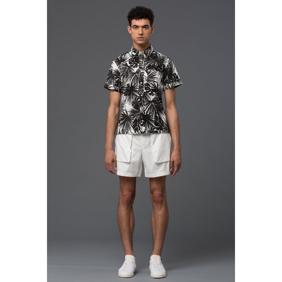 Krammer and Stoudt Black Palm Print Shirt