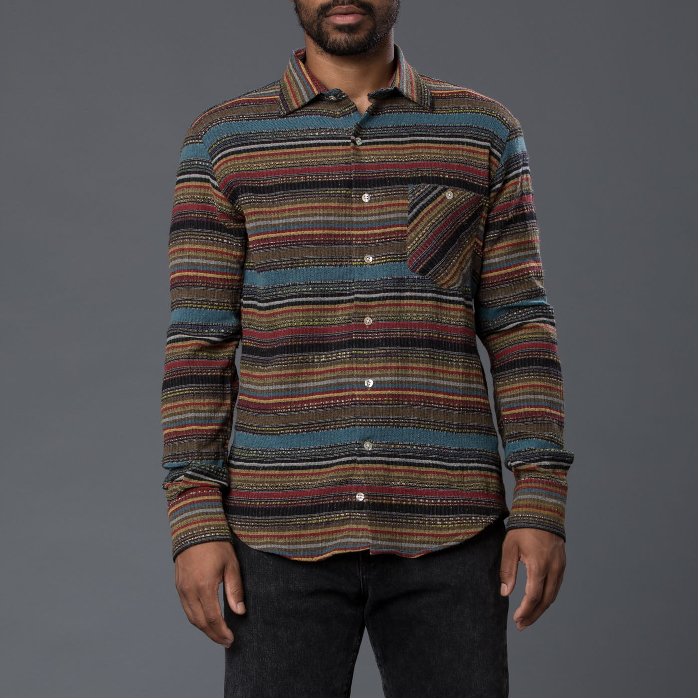 Striped Western Flannel Shirt