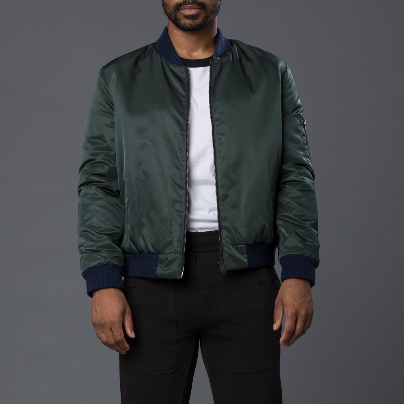 Mercury Green Reversible Bomber Jacket