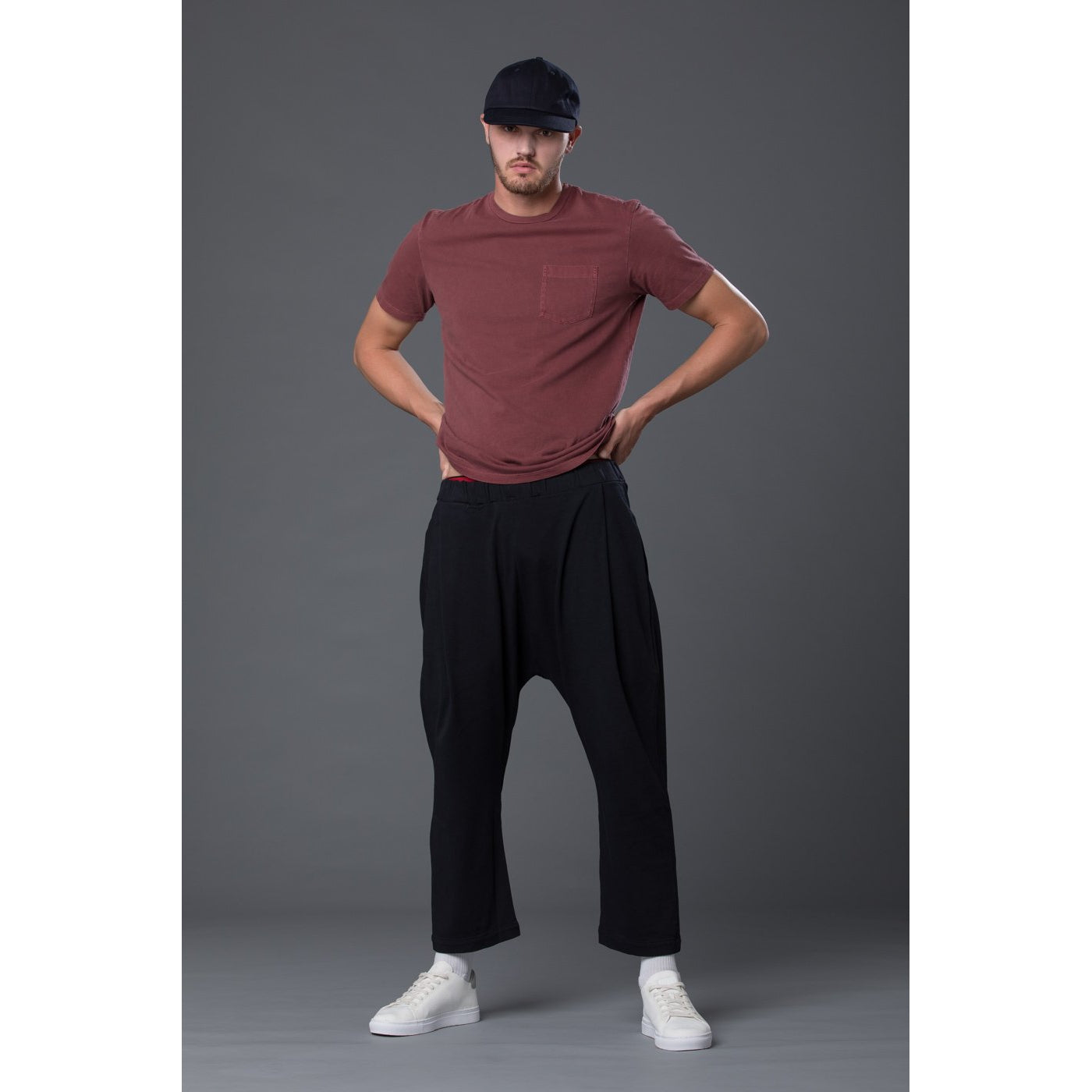 Burgundy Garment Dyed Pocket Tee