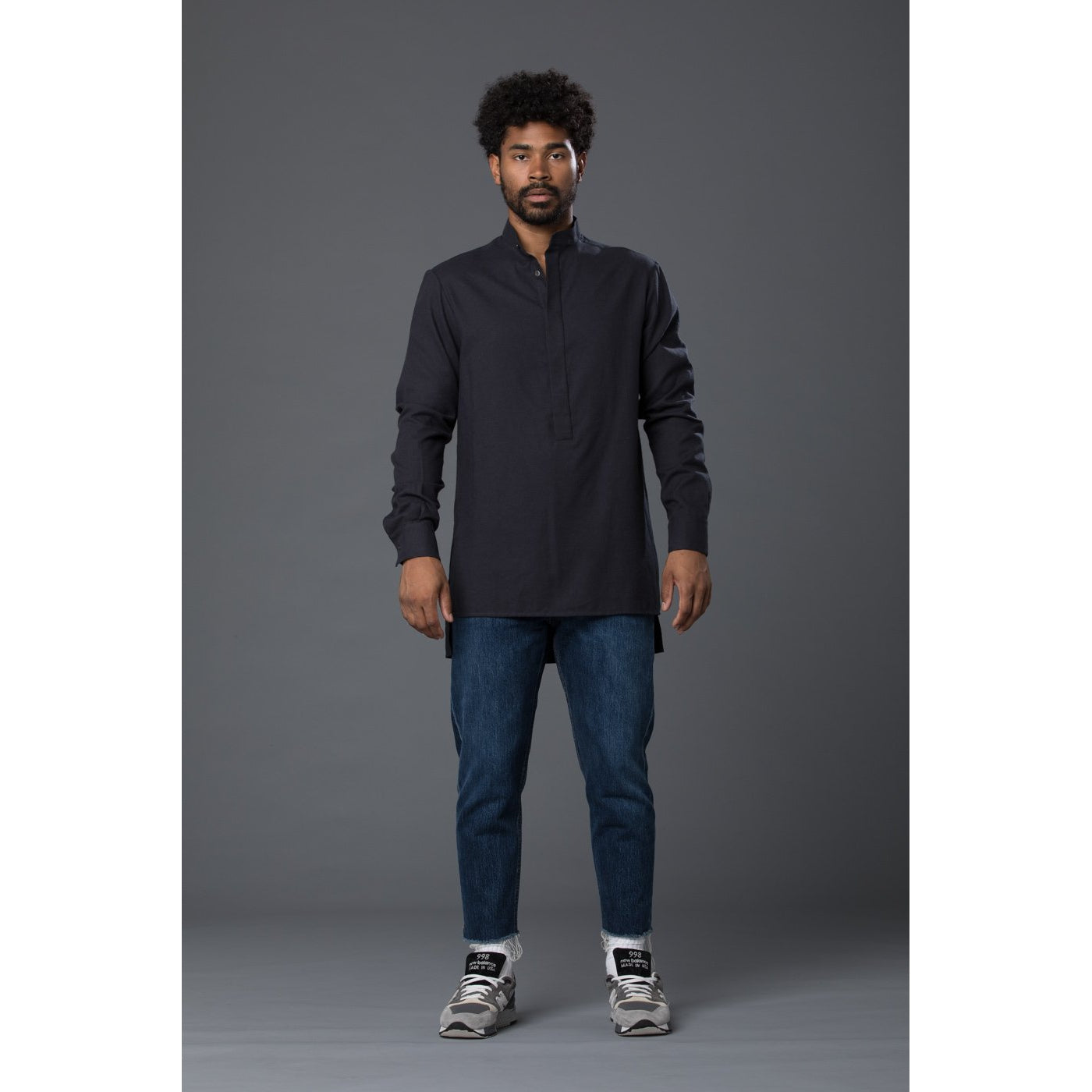 Deveaux Black Flannel Mens Tunic