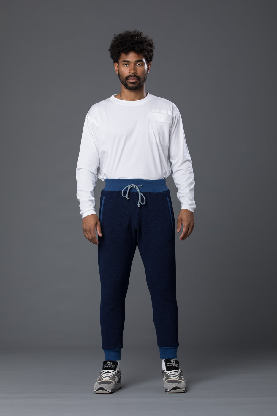Thaddeus O'Neil Indigo Mesh Pipe Pants