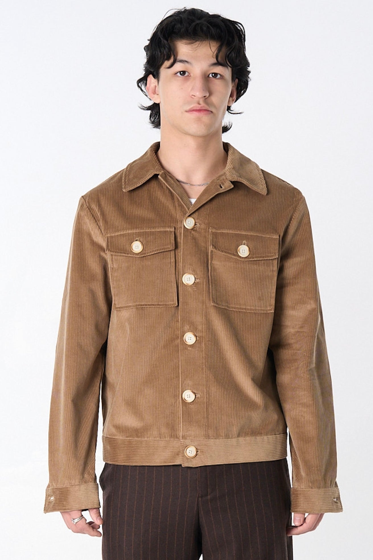 Graphia New York "Dean" Jacket in Fawn Brown 8-Wale Corduroy