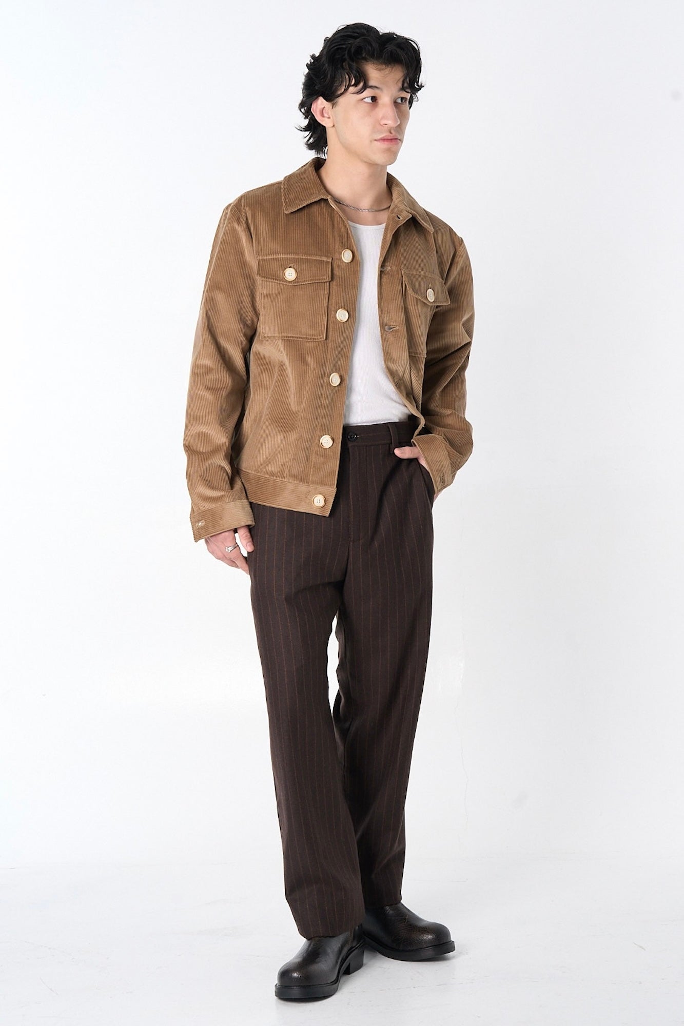 Graphia New York "Dean" Jacket in Fawn Brown 8-Wale Corduroy