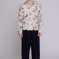 Graphia New York “Reinaldo” Convertible-Collar Shirt in Natural & Red Ukiyoe Hibiscus Print