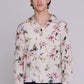 Graphia New York “Reinaldo” Convertible-Collar Shirt in Natural & Red Ukiyoe Hibiscus Print