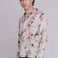 Graphia New York “Reinaldo” Convertible-Collar Shirt in Natural & Red Ukiyoe Hibiscus Print