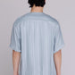 Graphia New York "Valenzuela" Baseball Collar Shirt in Blue Satin Stripe