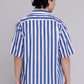 Graphia New York "Flowers" Button Up Shirt in Blue & White Bar Stripes