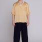 Graphia New York "Valenzuela" Baseball Collar Shirt in Gold Satin Stripe