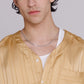 Graphia New York "Valenzuela" Baseball Collar Shirt in Gold Satin Stripe