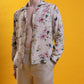 Graphia New York “Reinaldo” Convertible-Collar Shirt in Natural & Red Ukiyoe Hibiscus Print