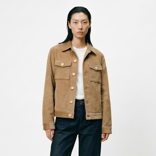 Graphia New York "Dean" Jacket in Fawn Brown 8-Wale Corduroy