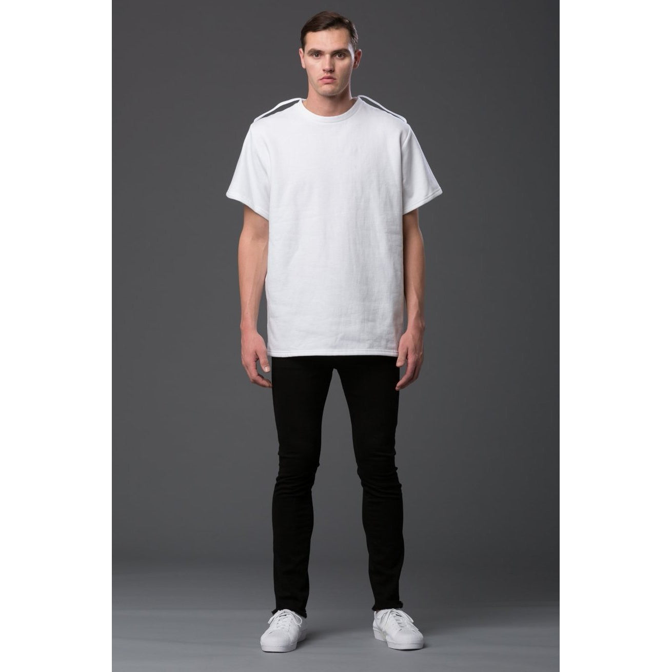 N P Elliott Fleece Shoulder Strap Tee THE ENSIGN