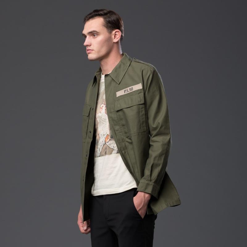 AGOLDE ASAP FERG MILITARY SHIRT IN OLIVE