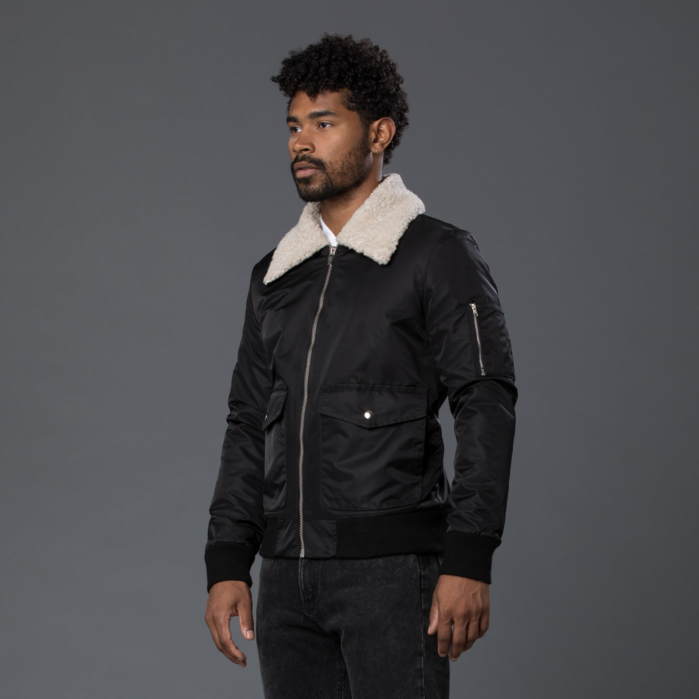 Urban classics hotsell pilot bomber jacket