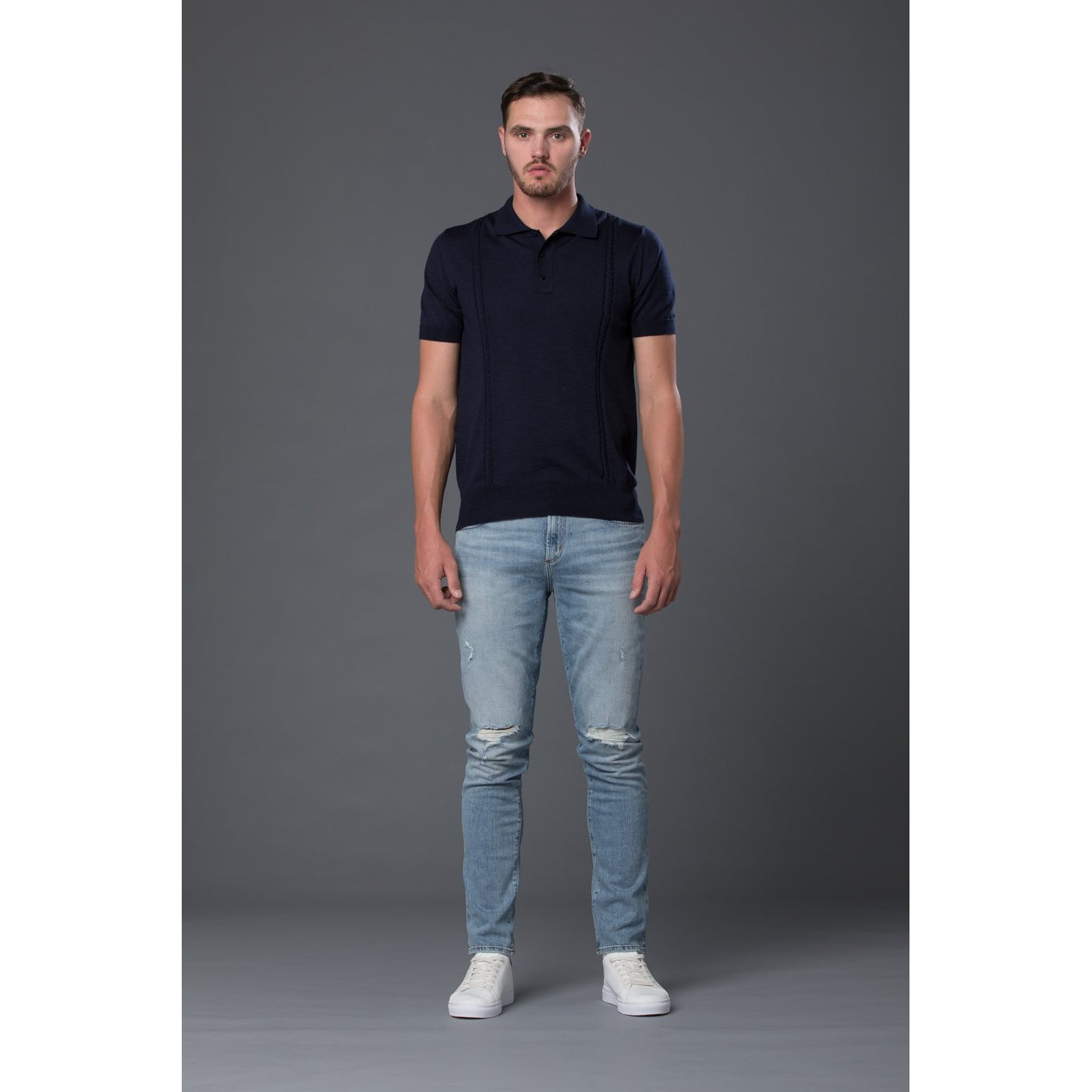 Navy polo black jeans best sale