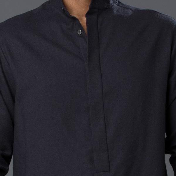 Deveaux Black Flannel Tunic Shirt