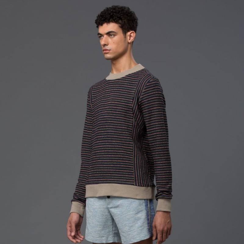Thaddeus O'Neil Stripe Crewneck Sweater
