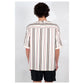 Graphia New York Baseball Collar Cream Stripe Short Sleeve Shirt